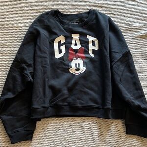 GAP Black Sweatshirt with Minnie Mouse Design